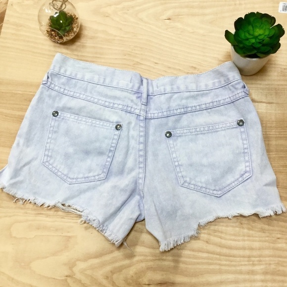 Free People Light Purple Distressed Shorts - Picture 2 of 4